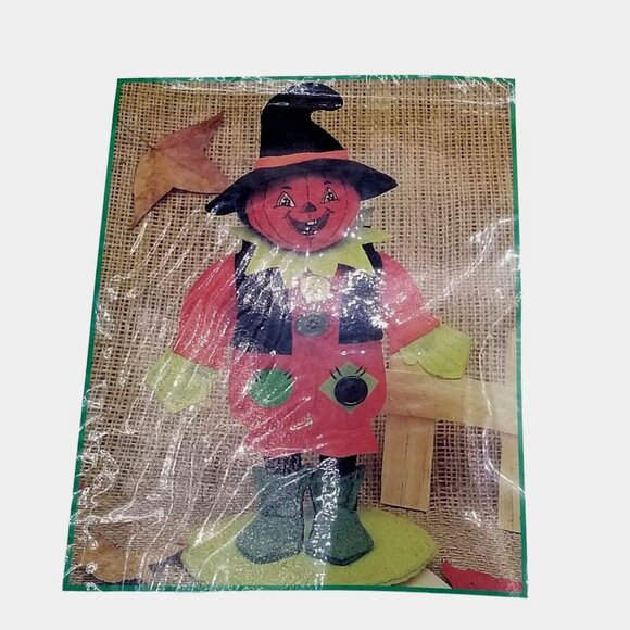 Vintage Homespun Creations-Poseable Figurine Craft Kit -Pumpkin Scare Crow-NIP - Picture 1 of 6